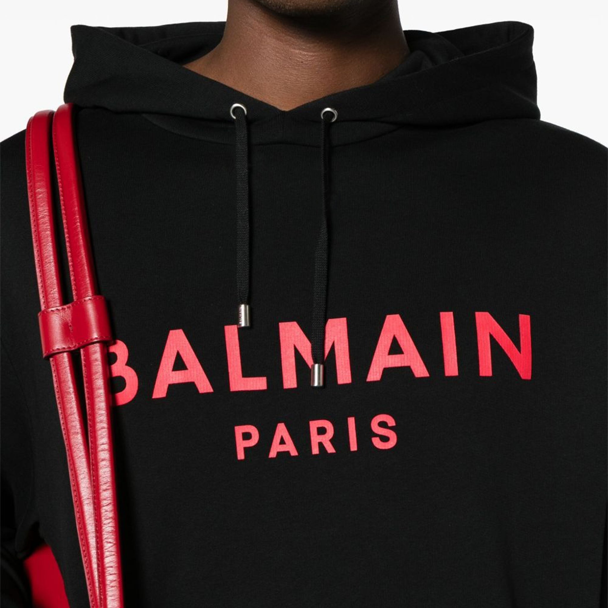 Balmain logo-print cotton hoodie
