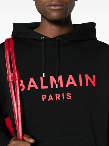 Balmain logo-print cotton hoodie