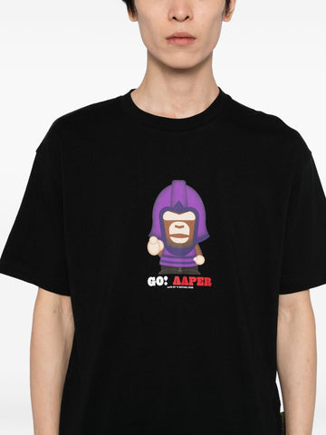 Aape by A Bathing Ape t-shirt in black with go aaper front and back print