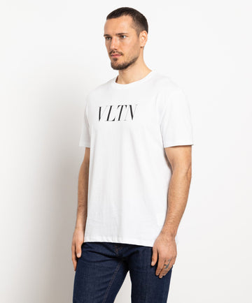 White t-shirt with contrast VLTN logo print