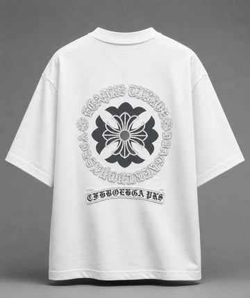 Rosette Embroidered Back Crew T-shirt