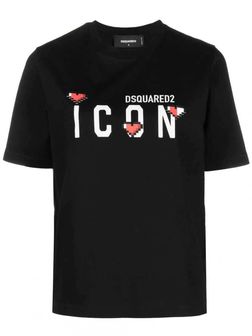 Black Icon Logo Print T-Shirt
