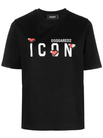 Black Icon Logo Print T-Shirt