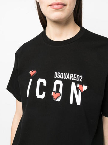 Dsquared2 Black Icon Logo Print T-Shirt