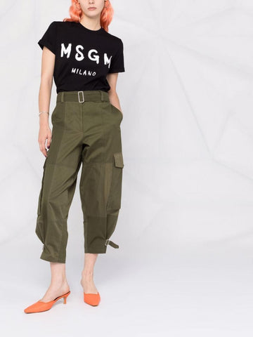 MSGM Black Logo-print T-shirt