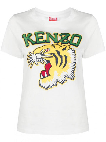 White Tiger Varsity Cotton T-shirt