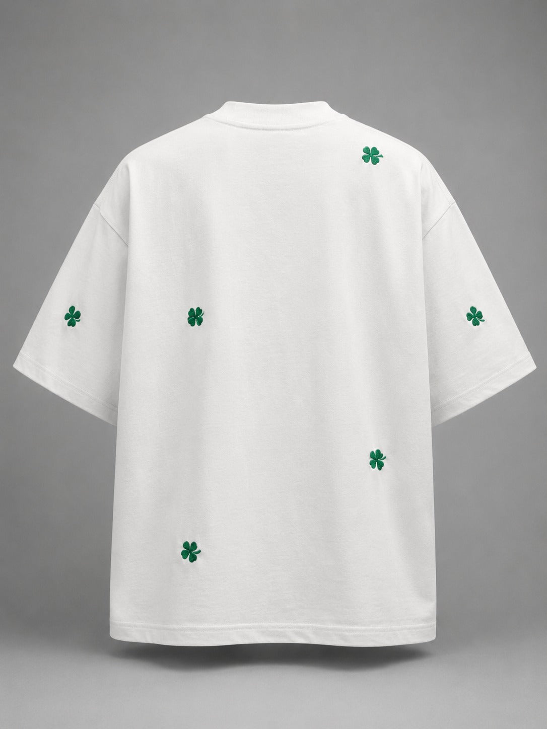 Pure Alabaster Four-Leaf Applique Tee
