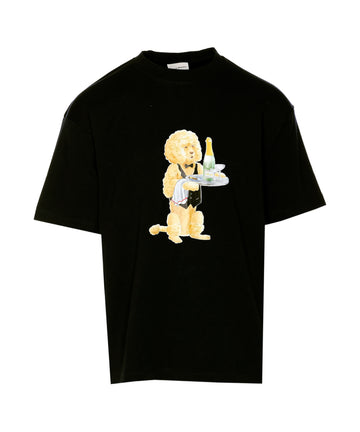 New Season  Drôle De Monsieur poodle-print black T-shirt