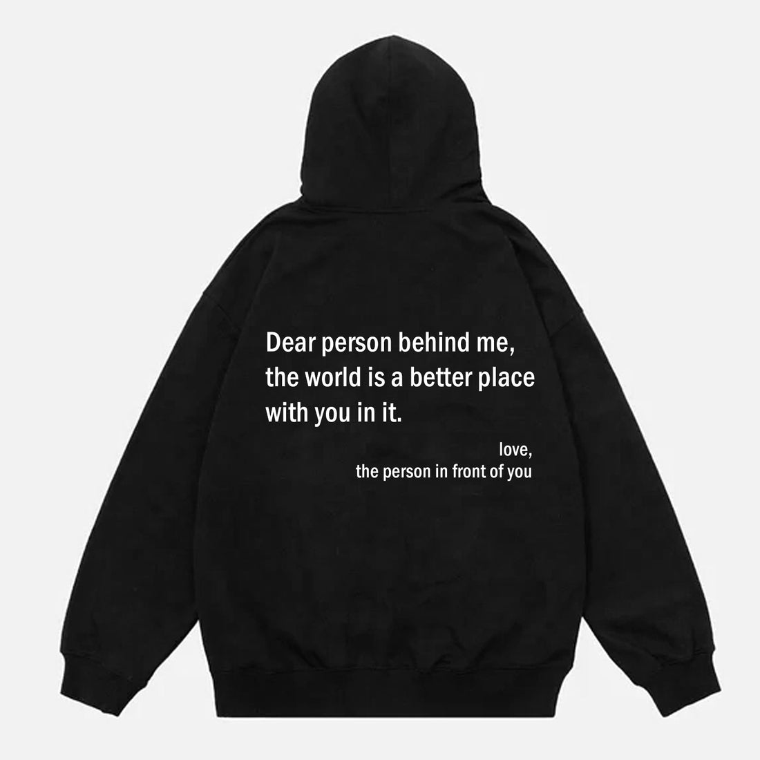 Casual Men's Dear Person Behind Me Print Fleece-Lined Hoodie