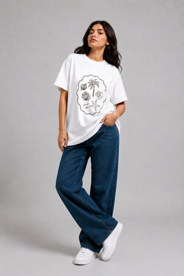 Coastal Echoes Oversized Tee