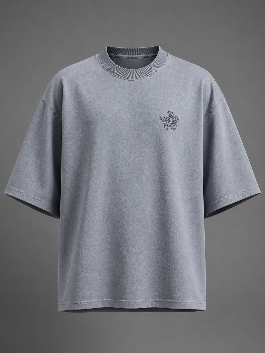 Distressed Hibiscus Oversized Tee