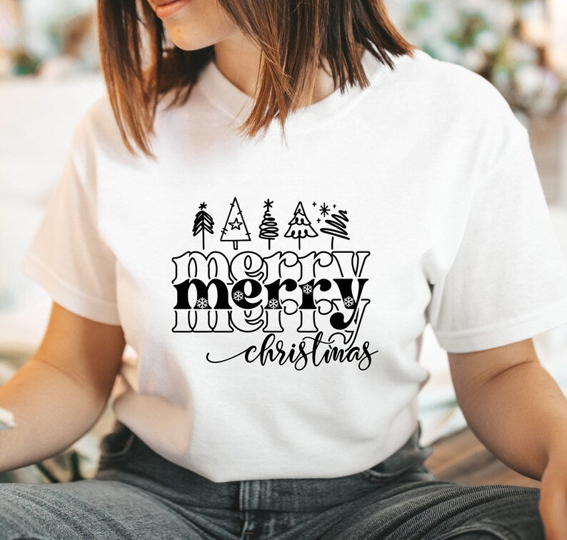 Merry Christmas Shirt, Christmas Tree T-Shirt, Xmas Snow Shirt, Santa Gift Shirt, Funny Christmas Tee, Merry Christmas Tee, Holiday Shirt
