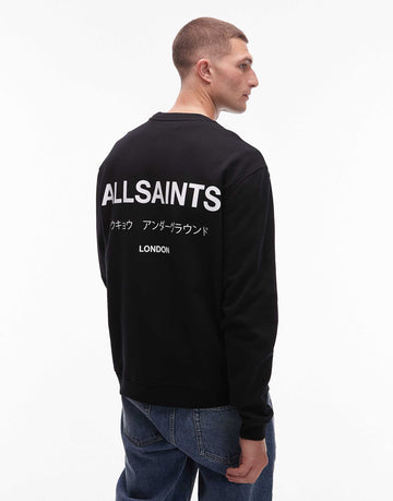Allsaints Underground crew sweatshirt in black