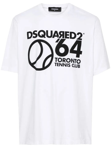Tennis Club 64-print cotton T-shirt