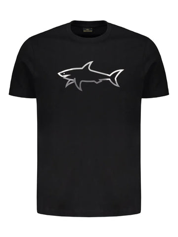 Reflective Shark-print cotton T-shirt