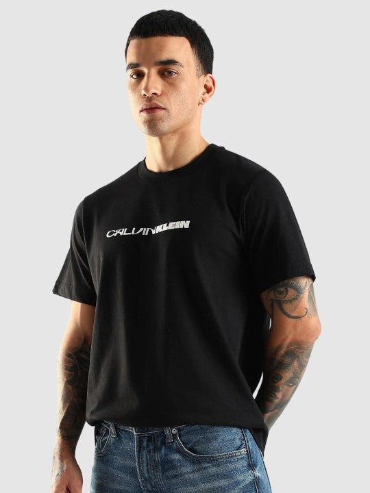 Logo Printed Round Neck Pure Cotton Regular Fit T-shirt