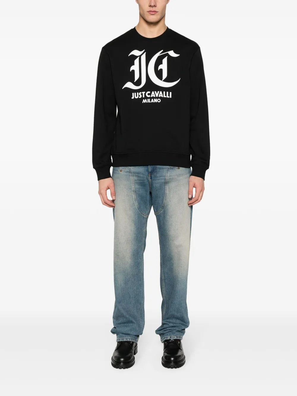 Just Cavalli logo-print cotton sweatshirt