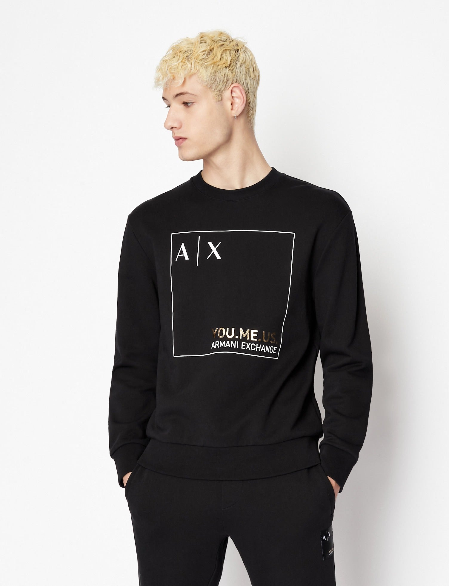 Premium Cotton Round Neck Sweatshirt with Foil Logo Print