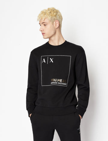 Premium Cotton Round Neck Sweatshirt with Foil Logo Print