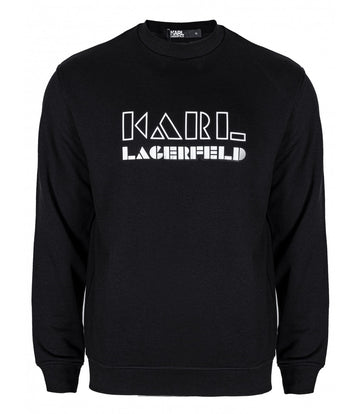 Brand's logo printed black cotton sweatshirt