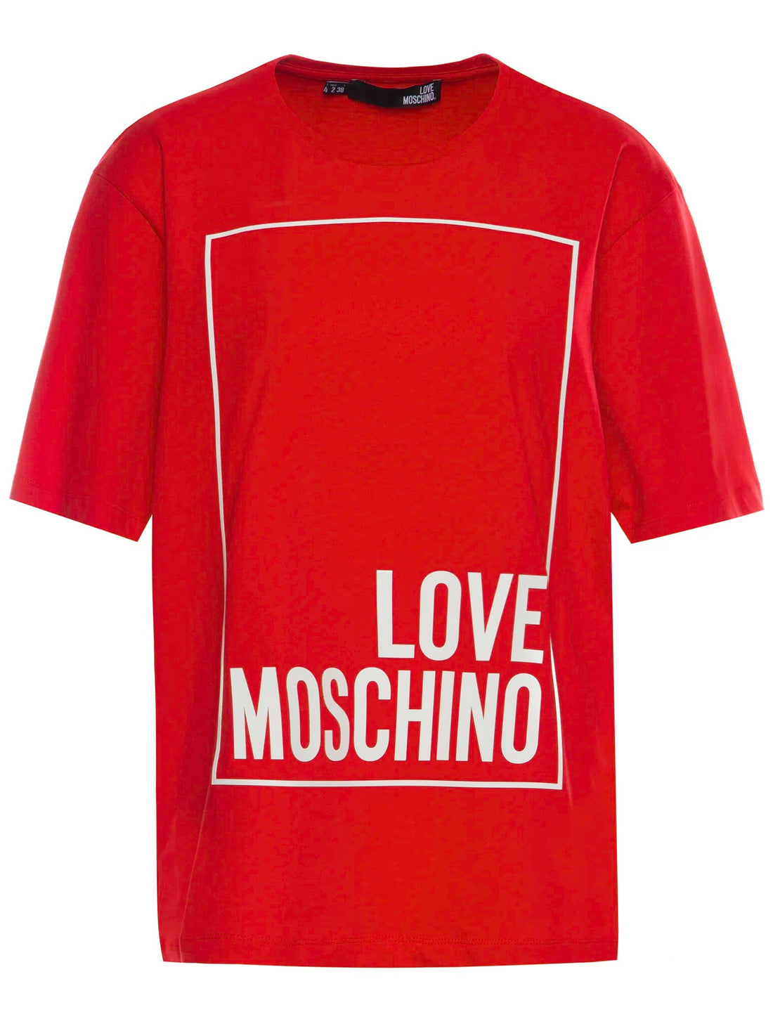 Women Red Big Box Branding Oversized Fit T-shirt