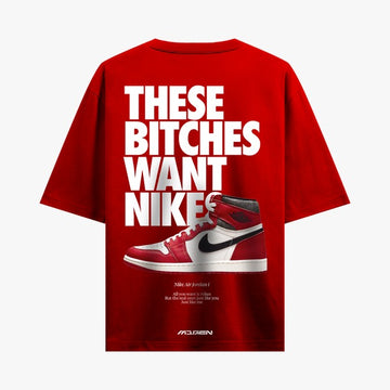 Myugen Nike Bitches Oversized T-shirt Red