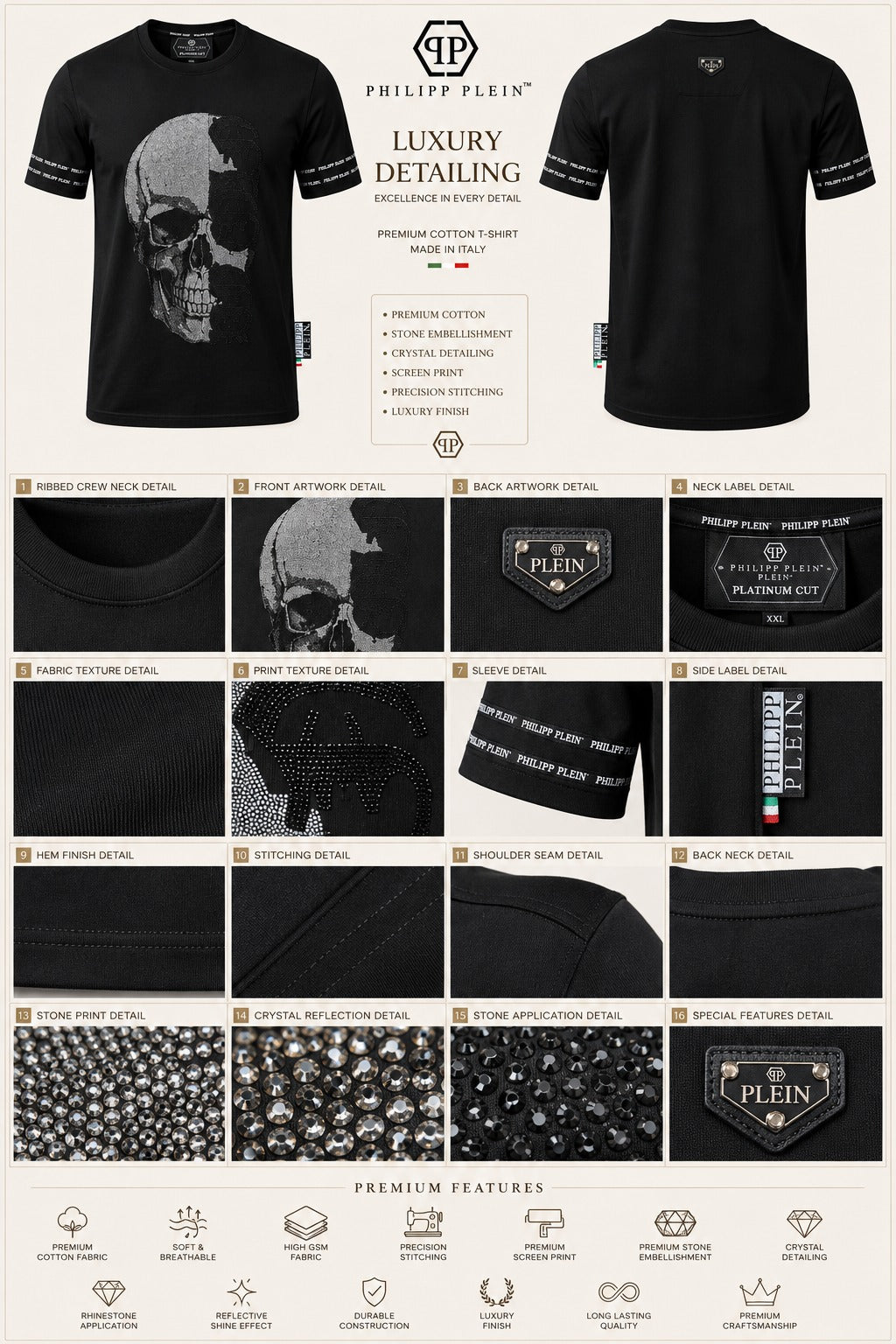 Split-Gothic Matrix Nocturne Crystallized Tee