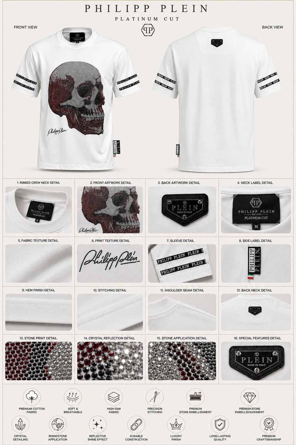Blood-Stone Skull Crystal Tee