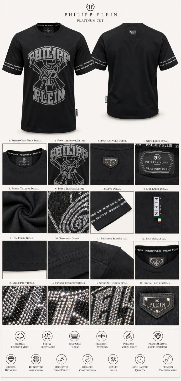 Iron Block Typo Crystal Tee