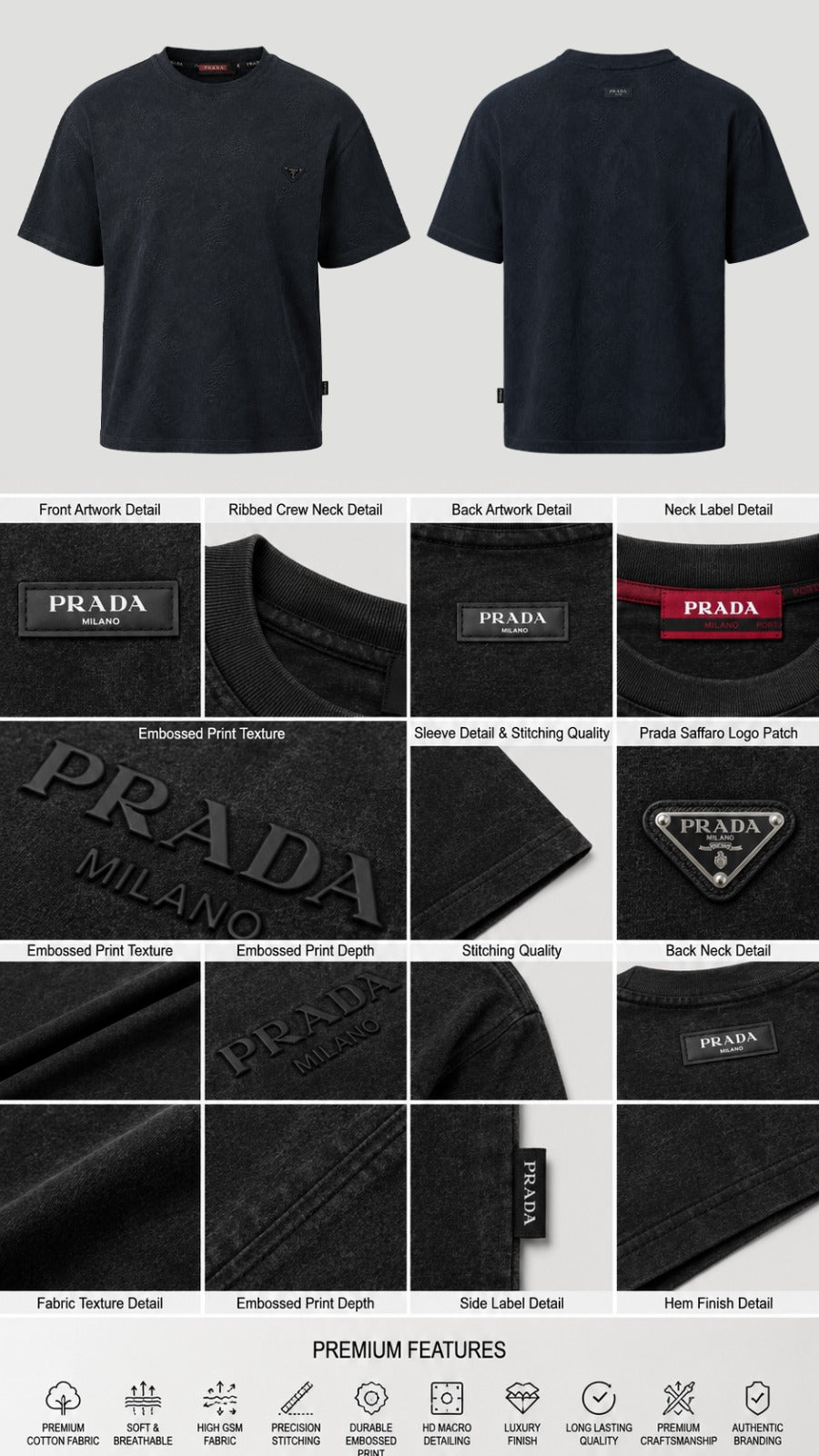 Washed Charcoal Allover Insignia Tee