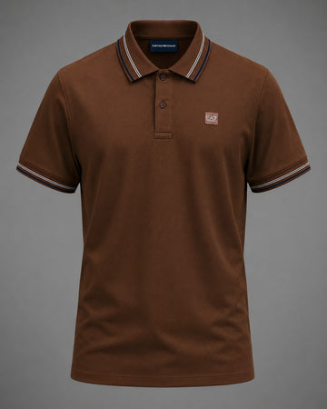 Cocoa Luxe Tailored Polo Tee