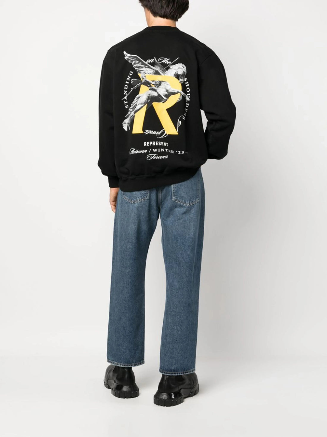 Graphic-print Black cotton sweatshirt