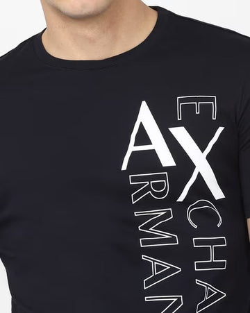 Graphic White Logo Print Regular Fit Crew-Neck T-shirt