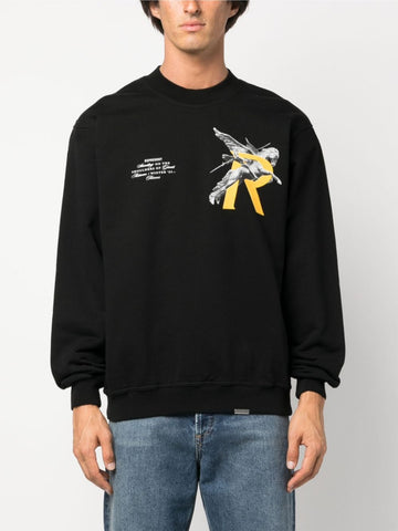 Graphic-print Black cotton sweatshirt