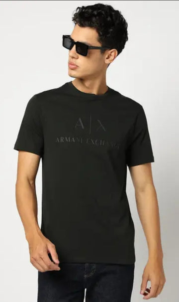 Regular fit T-shirt with black printed logo