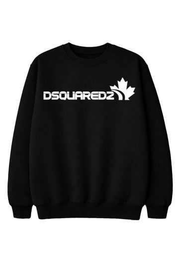 Flag logo-print crewneck black sweatshirt
