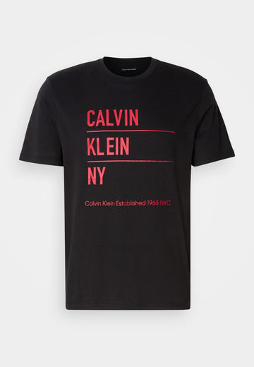 Logo Printed Black Cotton T-shirt