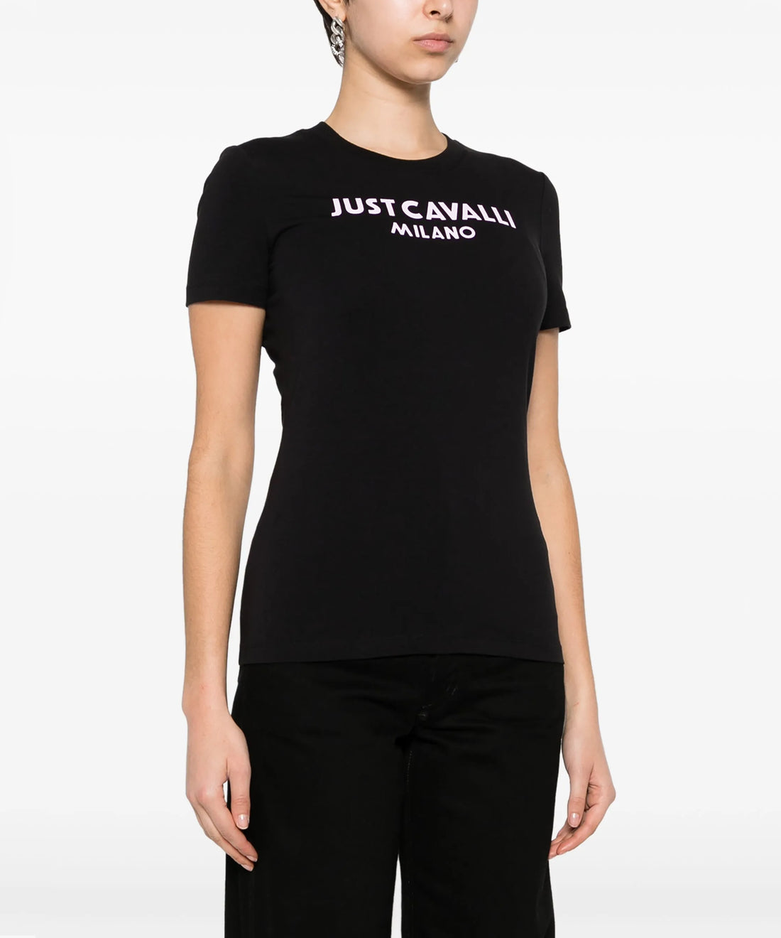 Just Cavalli logo-print cotton T-shirt Black