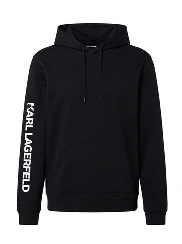 Midnight Monochrome Sleeve-Logo Hoodie