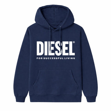 Diesel Bold logo lettering navy hoodie