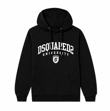 Dsquared2 University printed cotton black hoodie(Unisex)