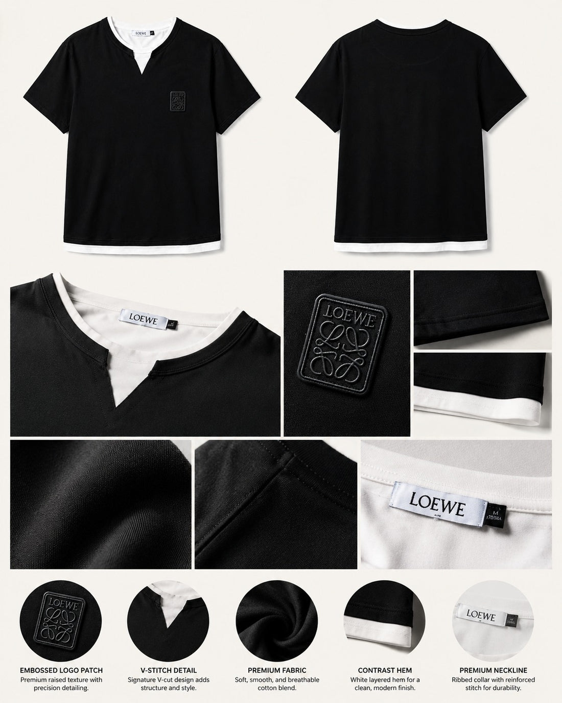 The Layered Contrast Notch-Neck Tee