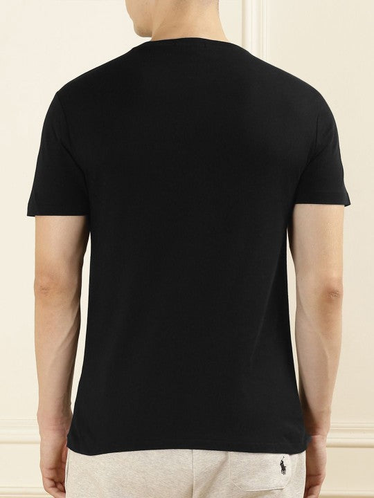 Brand logo Printed Regular Fit Tshirt Black