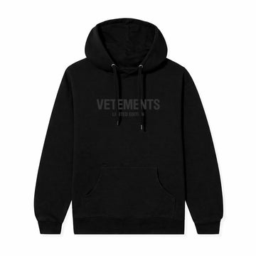 VETEMENTS logo-print black hoodie
