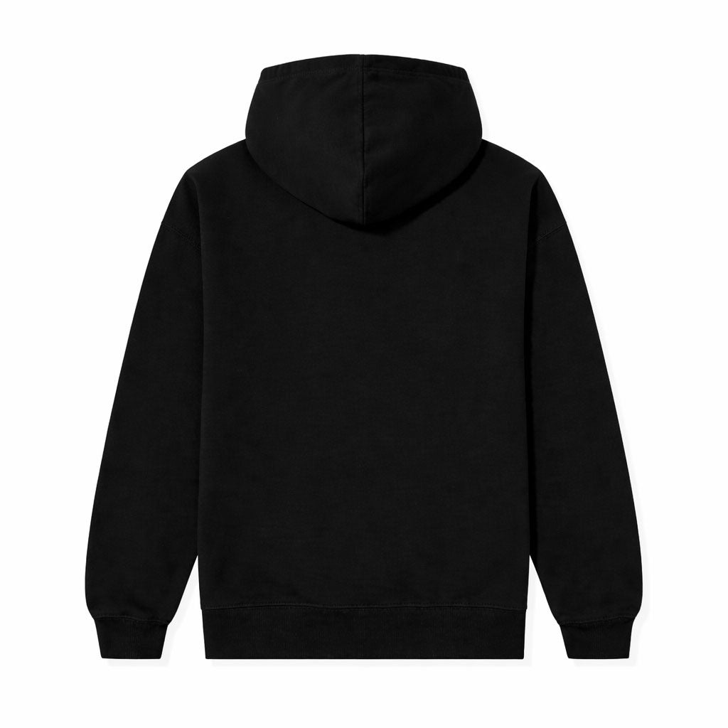 BOLD BLACK logo-print black hoodie